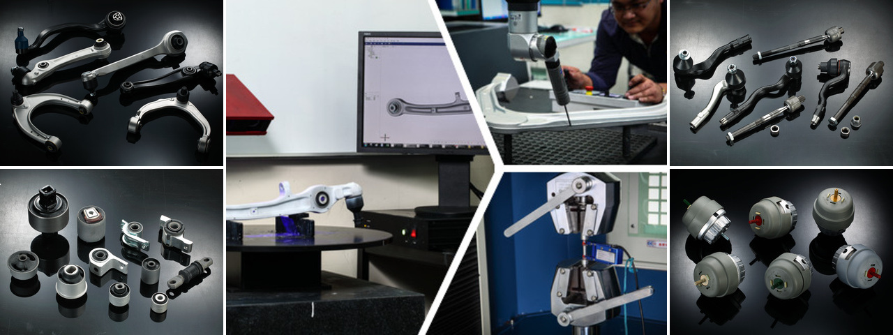 SAS-168 control arms, rubber components, steering parts, custom products, and ODM development process